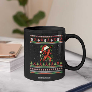 Santa Red Ribbon HIV Awareness Coffee Mug Ugly Sweater Christmas Gift TS12 Print Your Wear