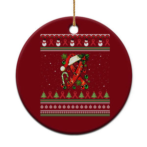 Santa Red Ribbon HIV Awareness Ceramic Ornament Ugly Sweater Xmas Gift TS12 1pc Red Print Your Wear