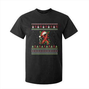 Santa Red Ribbon HIV Awareness T Shirt For Kid Ugly Sweater Christmas Gift TS12 Black Print Your Wear