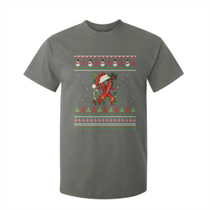 Santa Red Ribbon HIV Awareness T Shirt For Kid Ugly Sweater Christmas Gift TS12 Military Green Print Your Wear
