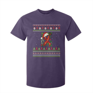 Santa Red Ribbon HIV Awareness T Shirt For Kid Ugly Sweater Christmas Gift TS12 Purple Print Your Wear