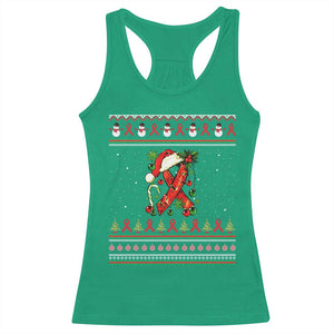 Santa Red Ribbon HIV Awareness Racerback Tank Top Ugly Sweater Christmas Gift TS12 Irish Green Print Your Wear