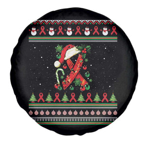 Santa Red Ribbon HIV Awareness Spare Tire Cover Ugly Sweater Christmas Gift TS12 Print Your Wear