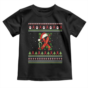 Santa Red Ribbon HIV Awareness Toddler T Shirt Ugly Sweater Christmas Gift TS12 Black Print Your Wear