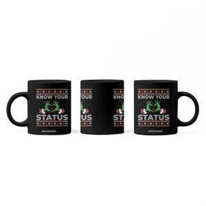 Know Your Status HIV Awareness Gift Coffee Mug Ugly Sweater Green Hand Red Ribbon TS12 Print Your Wear
