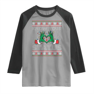 Know Your Status HIV Awareness Gift Raglan Shirt Ugly Sweater Green Hand Red Ribbon TS12 Sport Gray Black Print Your Wear
