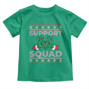 Support Squad HIV Awareness Gift Toddler T Shirt Green Hand Red Ribbon Ugly Sweater Christmas Gift TS12 Irish Green Print Your Wear