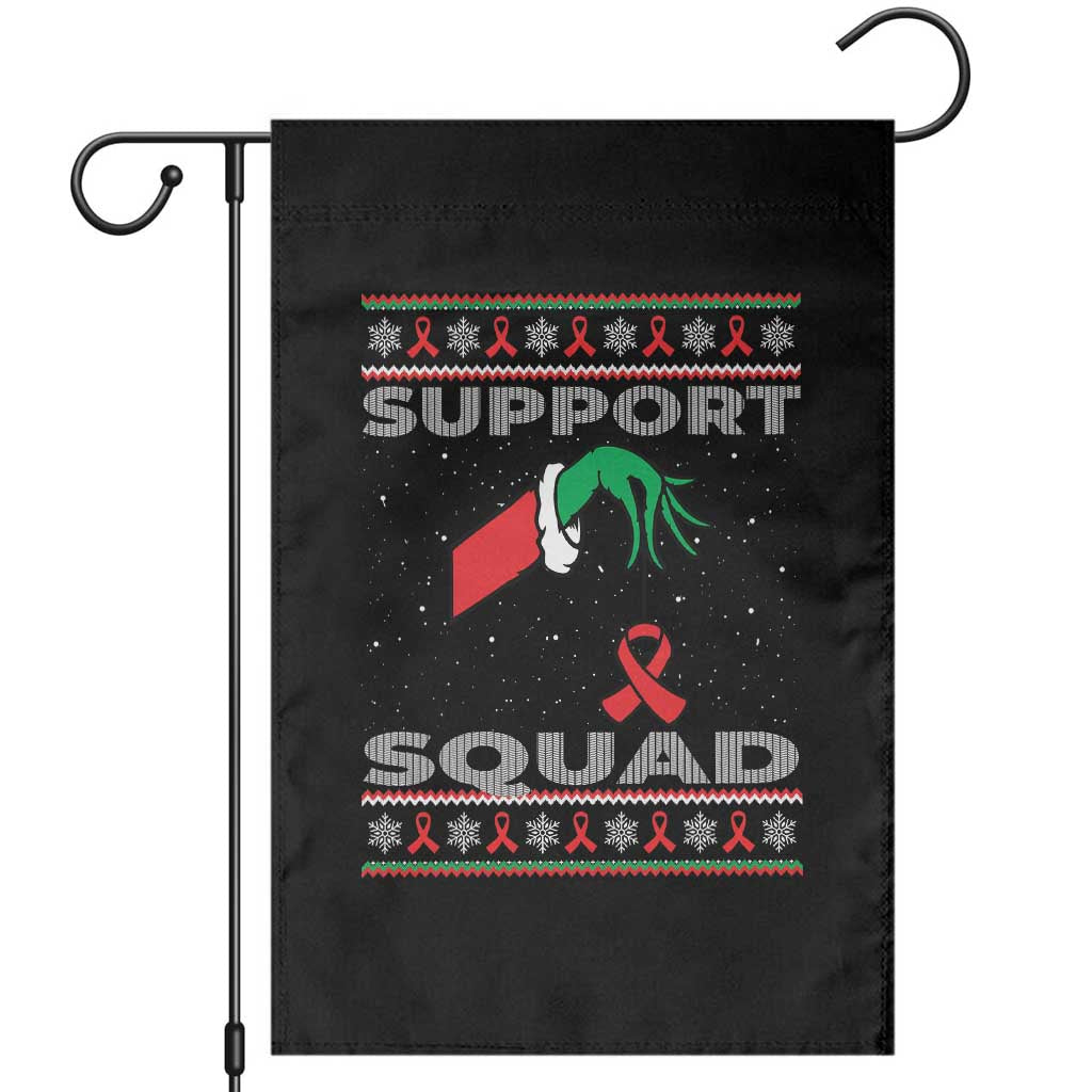 Funny Green Hand Red Ribbon HIV Awareness Garden Flag Support Squad Ugly Sweater Gift TS12 Black Print Your Wear