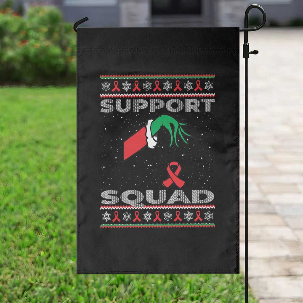 Funny Green Hand Red Ribbon HIV Awareness Garden Flag Support Squad Ugly Sweater Gift TS12 Print Your Wear