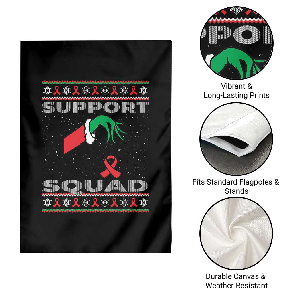 Funny Green Hand Red Ribbon HIV Awareness Garden Flag Support Squad Ugly Sweater Gift TS12 Print Your Wear