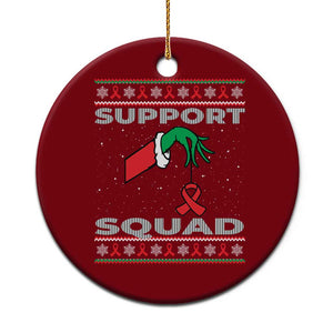 Funny Green Hand Red Ribbon HIV Awareness Ceramic Ornament Support Squad Ugly Sweater Gift TS12 1pc Red Print Your Wear