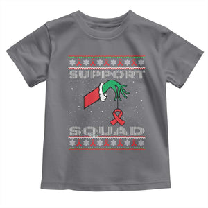Funny Green Hand Red Ribbon HIV Awareness Toddler T Shirt Support Squad Ugly Sweater Gift TS12 Charcoal Print Your Wear
