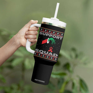 Funny Green Hand Red Ribbon HIV Awareness Tumbler With Handle Support Squad Ugly Sweater Gift TS12 Print Your Wear