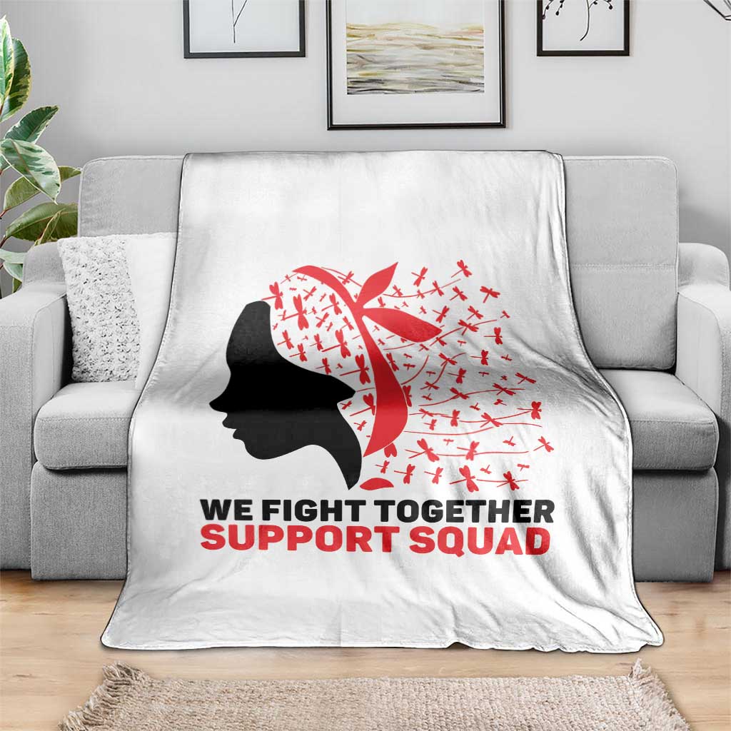 We Fight Together Support Squad Throw Blanket HIV Awareness Dragonfly Gift TS12 Print Your Wear
