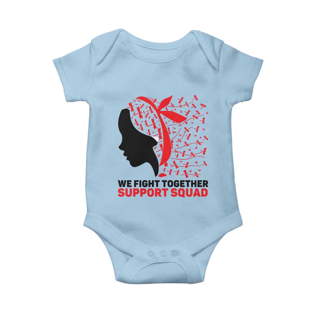 We Fight Together Support Squad Baby Onesie HIV Awareness Dragonfly Gift TS12 Light Blue Print Your Wear