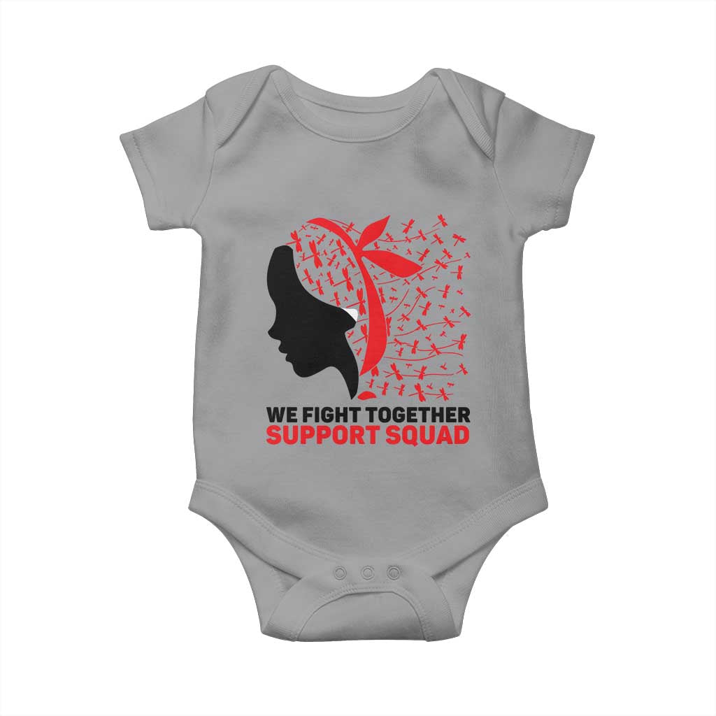 We Fight Together Support Squad Baby Onesie HIV Awareness Dragonfly Gift TS12 Sport Gray Print Your Wear