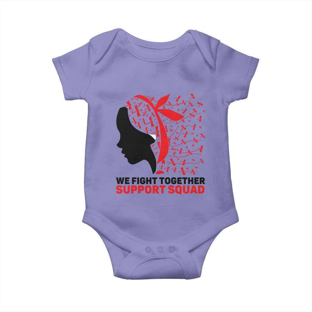 We Fight Together Support Squad Baby Onesie HIV Awareness Dragonfly Gift TS12 Violet Print Your Wear