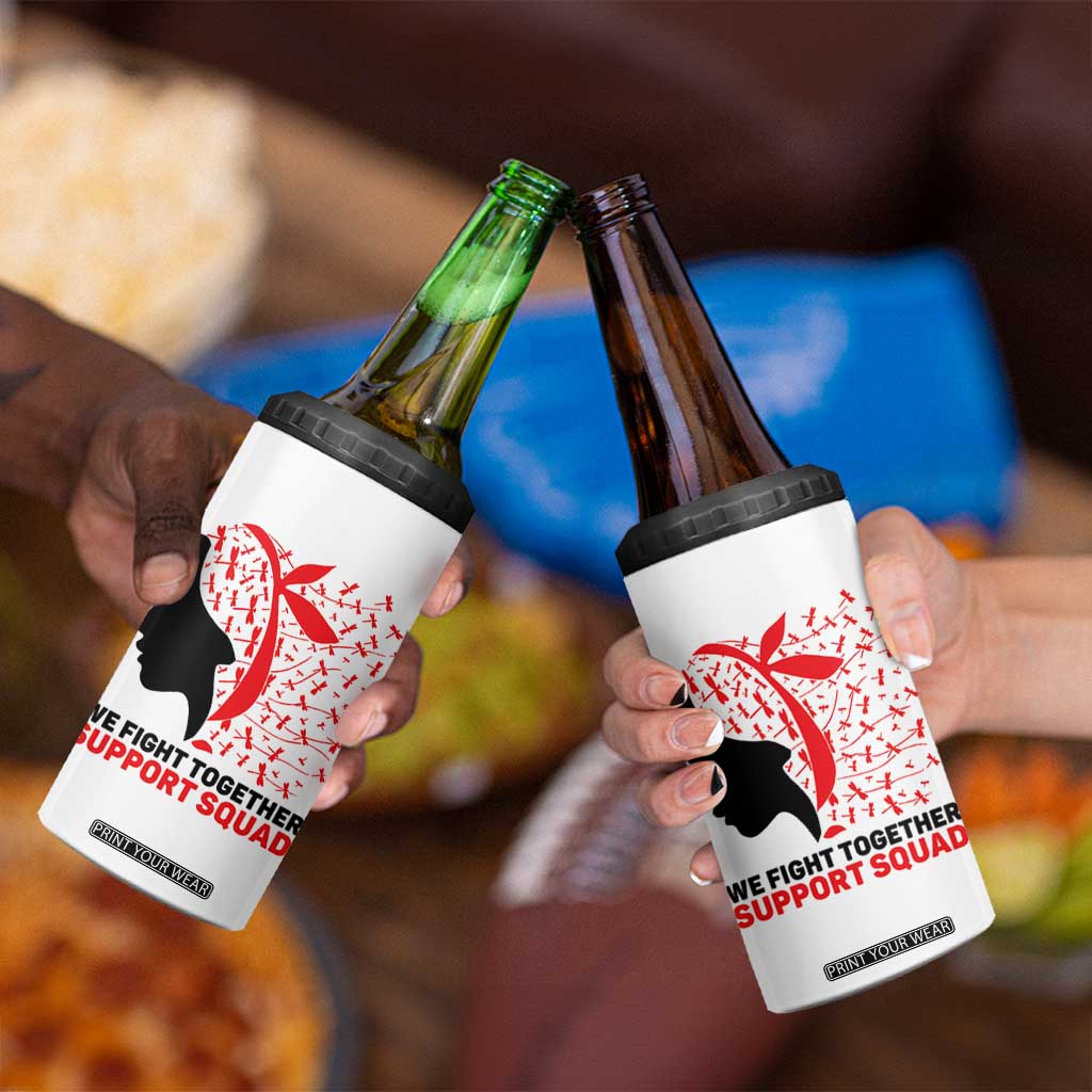 We Fight Together Support Squad 4 in 1 Can Cooler Tumbler HIV Awareness Dragonfly Gift TS12 Print Your Wear