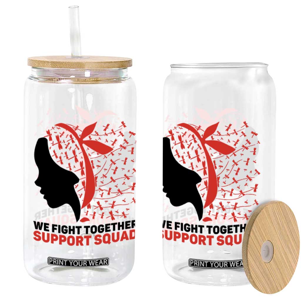 We Fight Together Support Squad Glass Can HIV Awareness Dragonfly Gift TS12 Print Your Wear