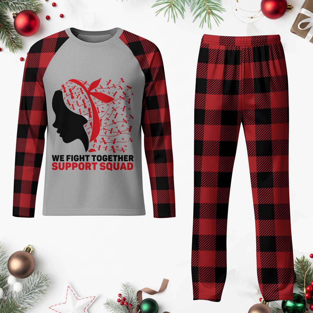 We Fight Together Support Squad Plaid Pajama Set HIV Awareness Dragonfly Gift TS12 Buffalo Plaid Print Your Wear