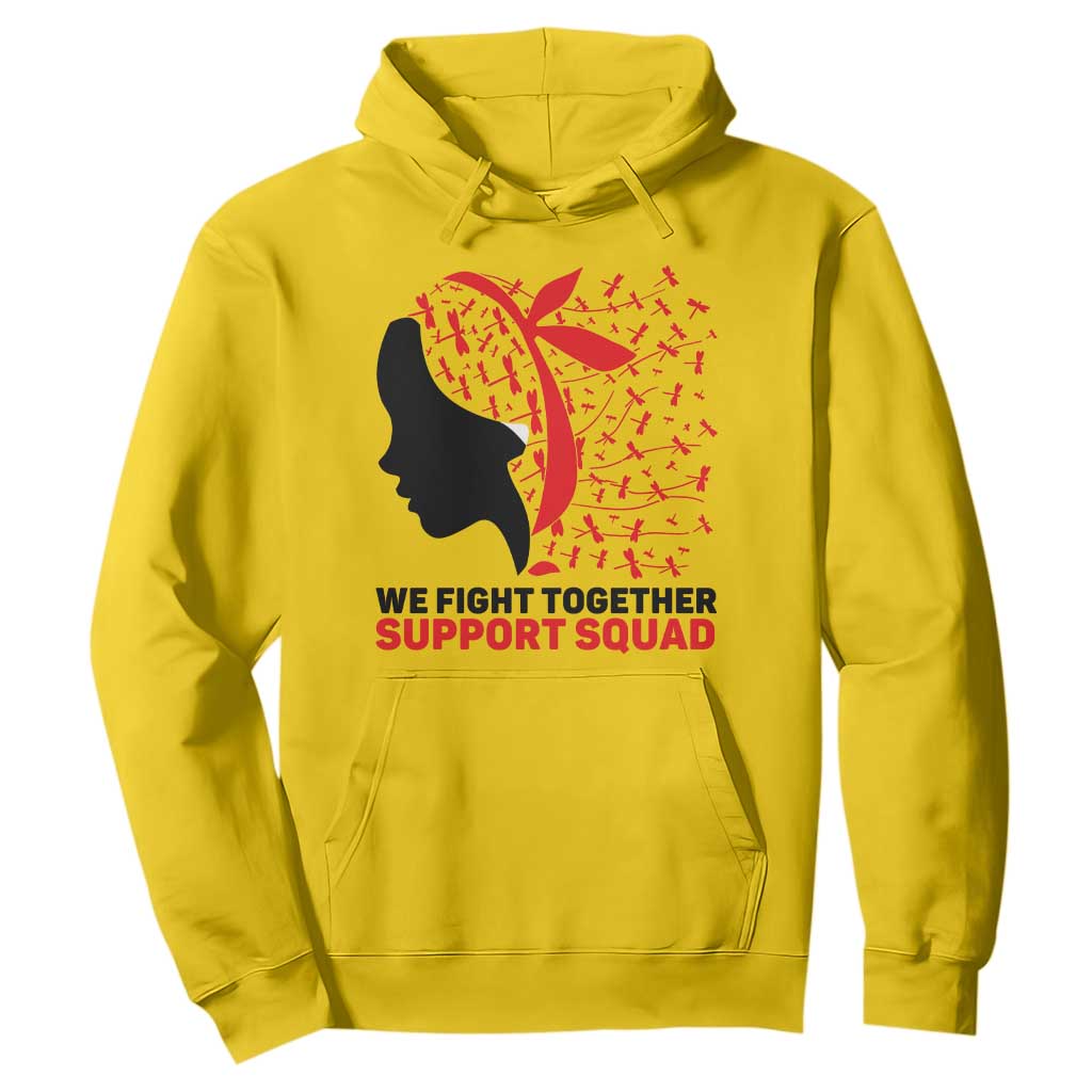We Fight Together Support Squad Hoodie HIV Awareness Dragonfly Gift TS12 Daisy Print Your Wear