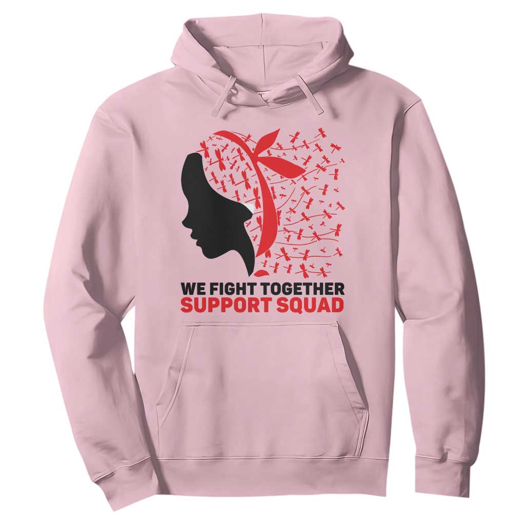 We Fight Together Support Squad Hoodie HIV Awareness Dragonfly Gift TS12 Light Pink Print Your Wear