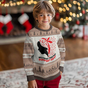 We Fight Together Support Squad Ugly Christmas Sweater HIV Awareness Dragonfly Gift TS12 Mocha Mousse Print Your Wear