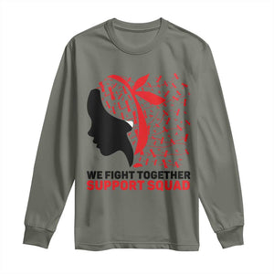 We Fight Together Support Squad Long Sleeve Shirt HIV Awareness Dragonfly Gift TS12 Military Green Print Your Wear