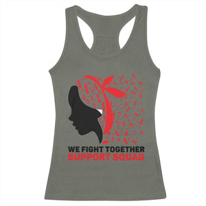 We Fight Together Support Squad Racerback Tank Top HIV Awareness Dragonfly Gift TS12 Military Green Print Your Wear