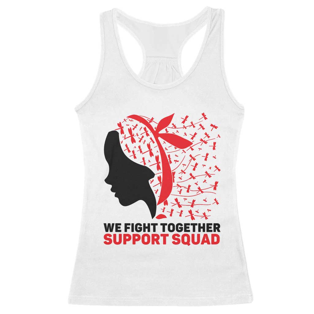 We Fight Together Support Squad Racerback Tank Top HIV Awareness Dragonfly Gift - Print Your Wear