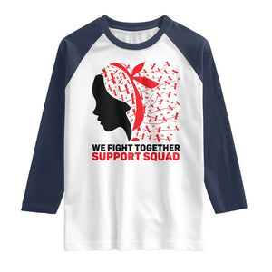 We Fight Together Support Squad Raglan Shirt HIV Awareness Dragonfly Gift TS12 White Navy Print Your Wear