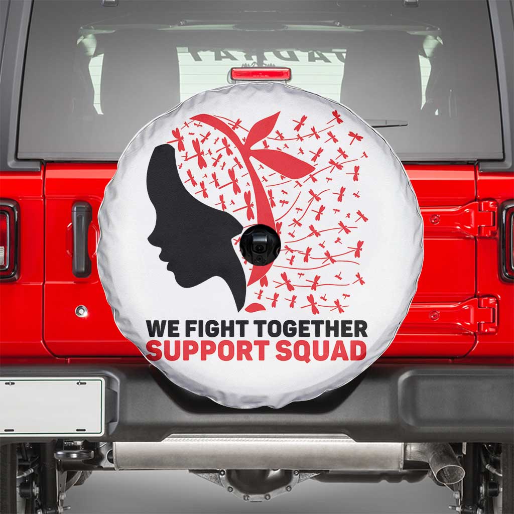 We Fight Together Support Squad Spare Tire Cover HIV Awareness Dragonfly Gift TS12 White Print Your Wear