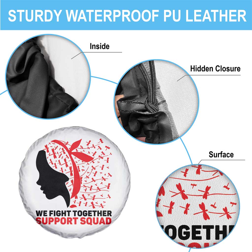 We Fight Together Support Squad Spare Tire Cover HIV Awareness Dragonfly Gift TS12 Print Your Wear