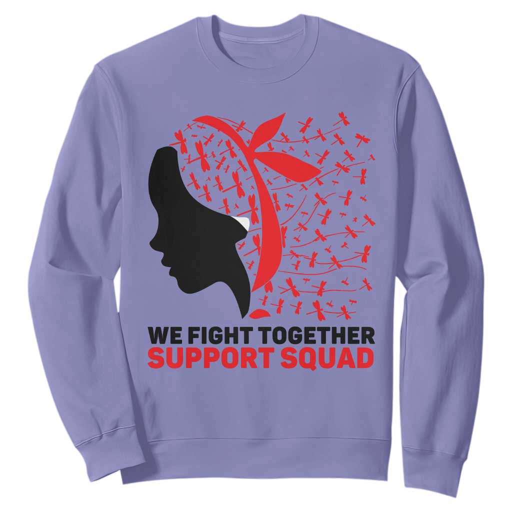We Fight Together Support Squad Sweatshirt HIV Awareness Dragonfly Gift TS12 Violet Print Your Wear