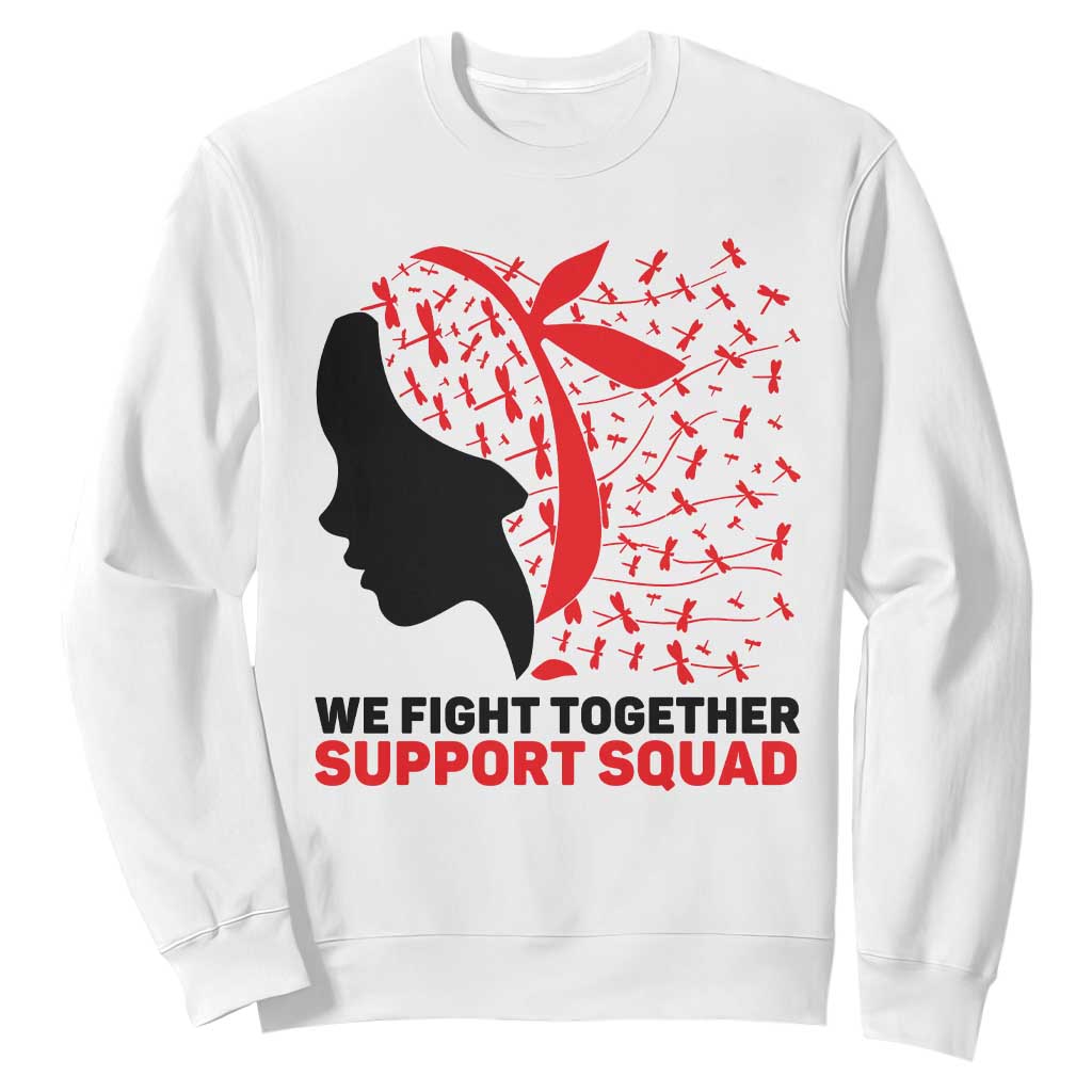 We Fight Together Support Squad Sweatshirt HIV Awareness Dragonfly Gift TS12 White Print Your Wear