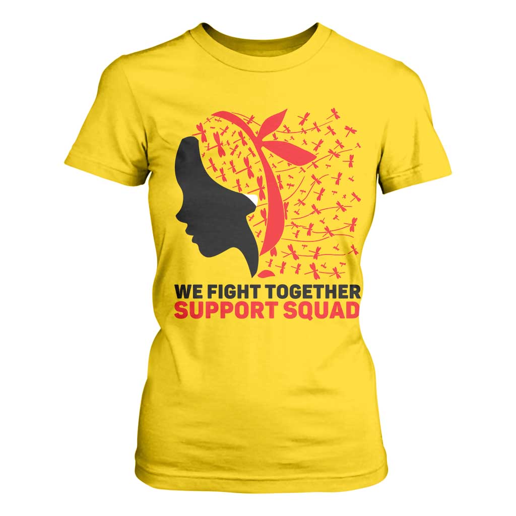 We Fight Together Support Squad T Shirt For Women HIV Awareness Dragonfly Gift TS12 Daisy Print Your Wear