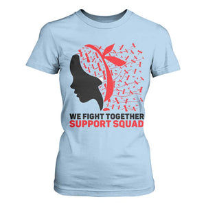 We Fight Together Support Squad T Shirt For Women HIV Awareness Dragonfly Gift TS12 Light Blue Print Your Wear