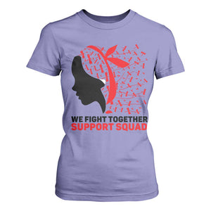 We Fight Together Support Squad T Shirt For Women HIV Awareness Dragonfly Gift TS12 Violet Print Your Wear