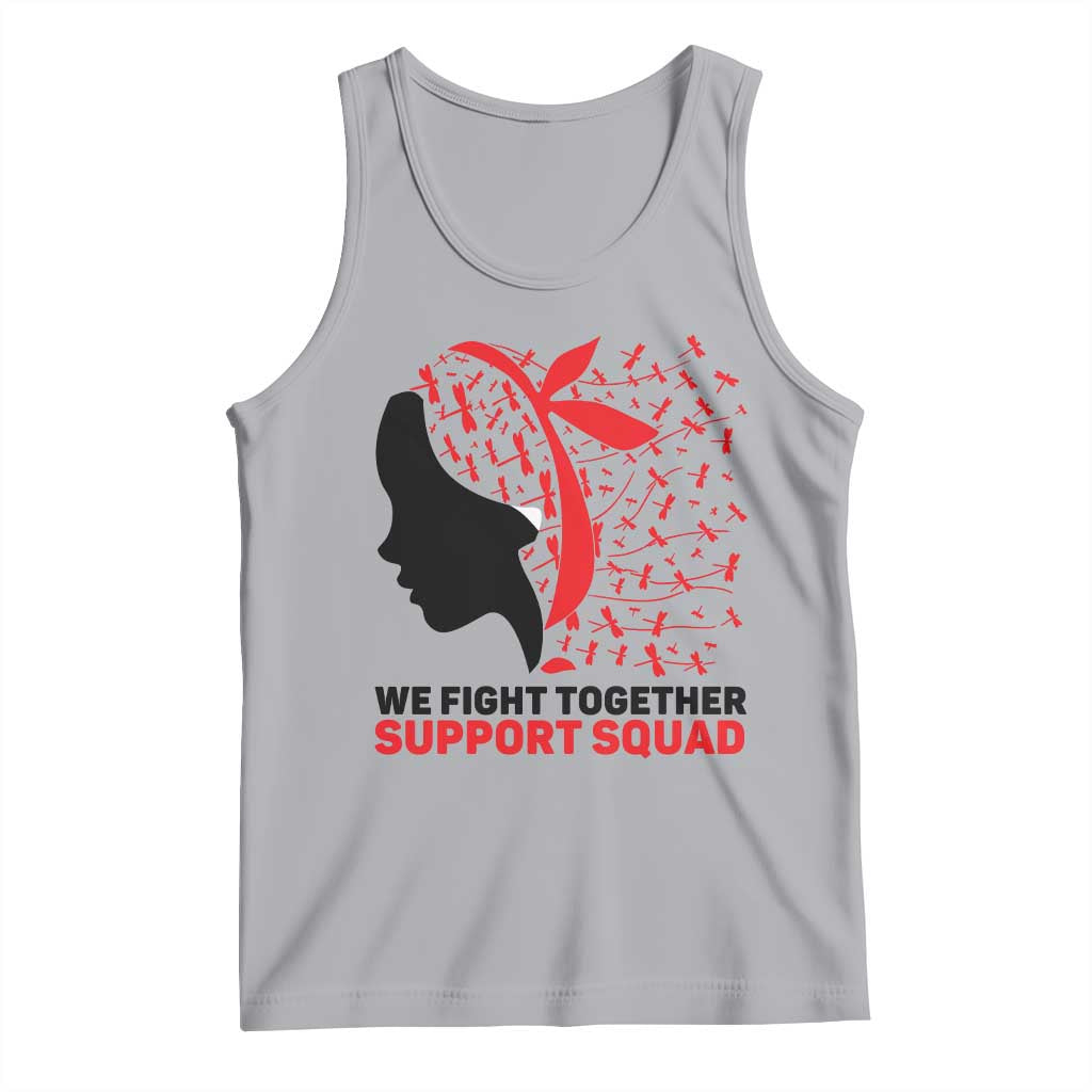 We Fight Together Support Squad Tank Top HIV Awareness Dragonfly Gift TS12 Athletic Heather Print Your Wear