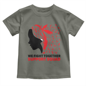 We Fight Together Support Squad Toddler T Shirt HIV Awareness Dragonfly Gift TS12 Military Green Print Your Wear