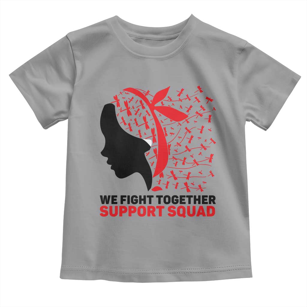 We Fight Together Support Squad Toddler T Shirt HIV Awareness Dragonfly Gift TS12 Sport Gray Print Your Wear