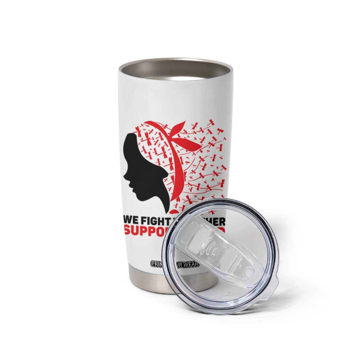 We Fight Together Support Squad Tumbler Cup HIV Awareness Dragonfly Gift TS12 Print Your Wear