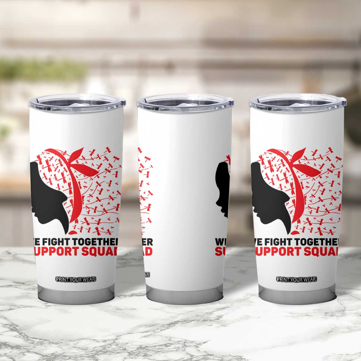 We Fight Together Support Squad Tumbler Cup HIV Awareness Dragonfly Gift TS12 Print Your Wear