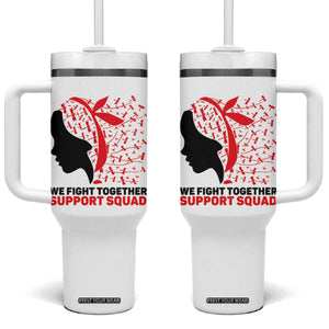 We Fight Together Support Squad Tumbler With Handle HIV Awareness Dragonfly Gift TS12 One Size: 40 oz White Print Your Wear
