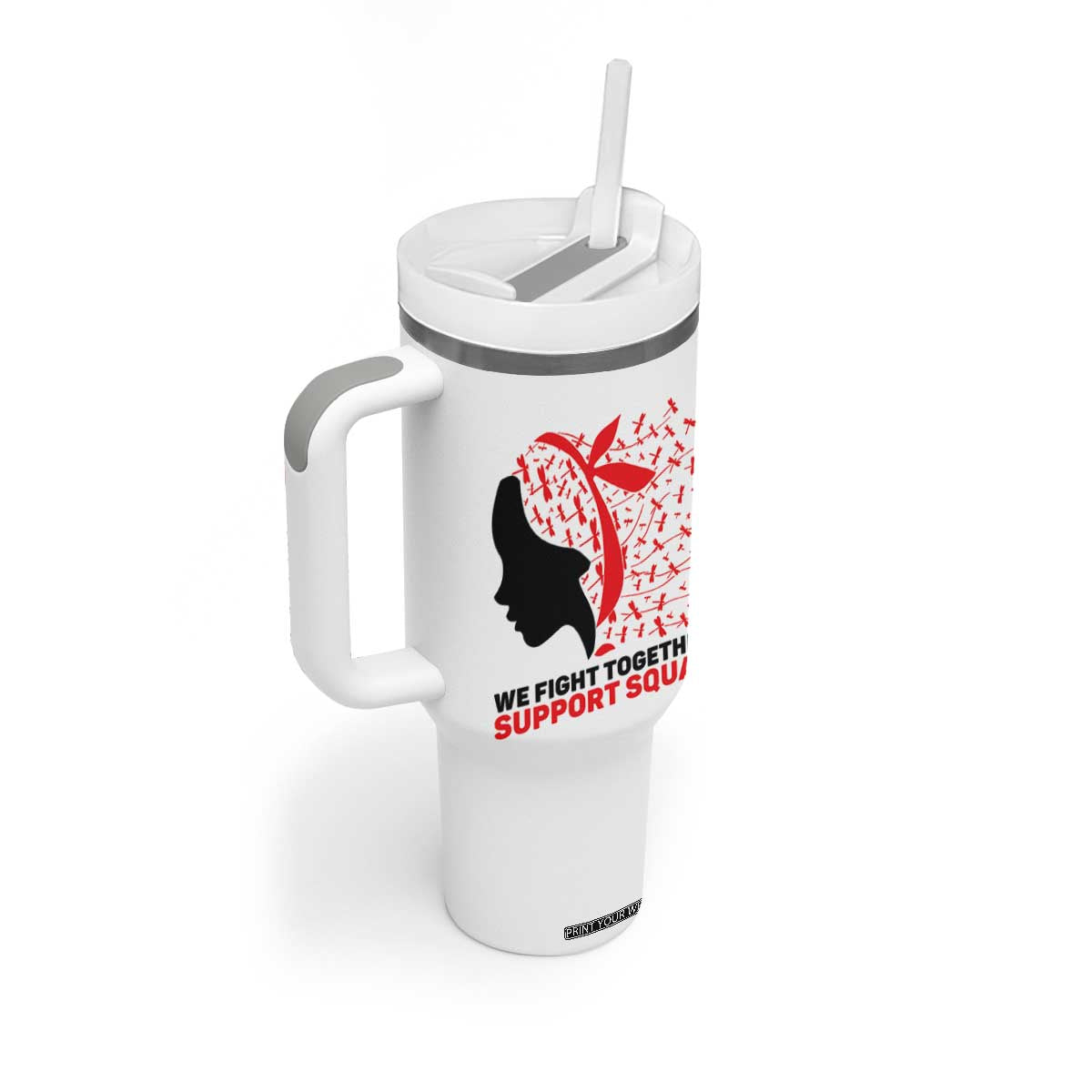 We Fight Together Support Squad Tumbler With Handle HIV Awareness Dragonfly Gift TS12 Print Your Wear
