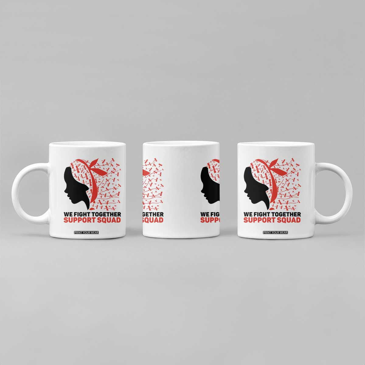 We Fight Together Support Squad Coffee Mug HIV Awareness Dragonfly Gift TS12 Print Your Wear