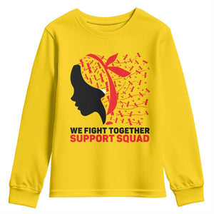 We Fight Together Support Squad Youth Sweatshirt HIV Awareness Dragonfly Gift TS12 Daisy Print Your Wear