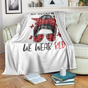 In December We Wear Red Throw Blanket HIV Awareness Empowered Woman Gift TS12 Print Your Wear