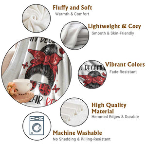 In December We Wear Red Throw Blanket HIV Awareness Empowered Woman Gift TS12 Print Your Wear