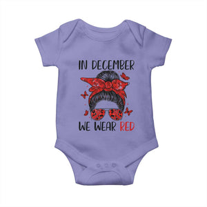 In December We Wear Red Baby Onesie HIV Awareness Empowered Woman Gift TS12 Violet Print Your Wear
